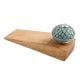Sage Green And Black Etched Ceramic Wooden Door Stopper